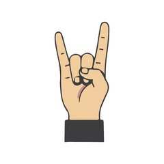 old school rock and roll hand art vector illustration