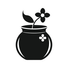 Black Honey Bottle with Flower Vector