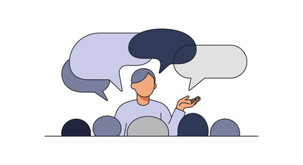 Businessman presenting ideas to engaged audience in meeting