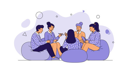 Diverse group of young adults engaged in casual conversation