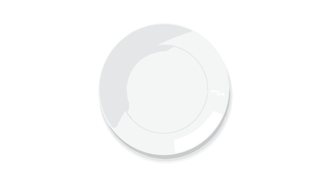 A pristine empty white ceramic dinner plate with subtle reflections presented cleanly on a bright background symbolizing culinary readiness and