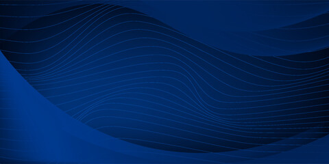 Vector abstract, blue black color background, luxury wave gold line pattern, Illustration modern graphic design for invite, premium, Vip template, business banner or futuristic technology background