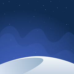 Christmas Night Sky Background with Snow Design Template