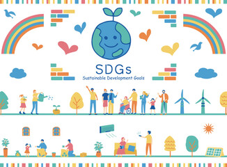 Naklejka premium 日常に広がるSDGs