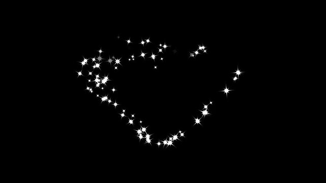 Glowing starlight glitter sparkle path, luxury fairy dust shimmer particles, 4k white twinkling doodle motion, sparkle trail animation,diamond style glitter line transition on black background video