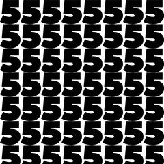 Bold black number five pattern on white background