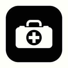 Obraz premium Medical kit icon on a black background
