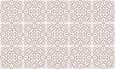 White light arabic background, muslim arabesque motif, layered paper art, Islamic repeating wallpaper, abstract geometric pattern, Asian oriental mandala, Moroccan ornament