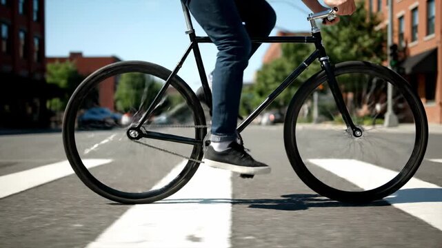 Smooth City Bike Ride: Urban Cycling on a Sunny Day