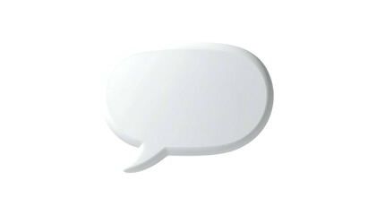 Fototapeta premium A glossy, white, 3D speech bubble floats against a stark black backdrop