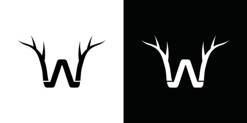 simple deer antlers logo vector