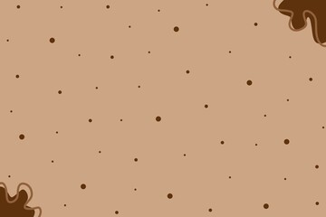 Warm beige abstract background with scattered dark brown dots and soft organic corner shapes outlined by flowing wavy lines, creating a cozy, earthy, and minimalist modern design