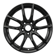 Obraz premium Black car wheel isolated on transparent background