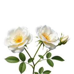 Fototapeta premium Beautiful white roses isolated on transparent background