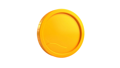 Golden coin with a crack, floating against a black background