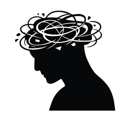 Overthinking Anxiety Chaotic Mind Silhouette