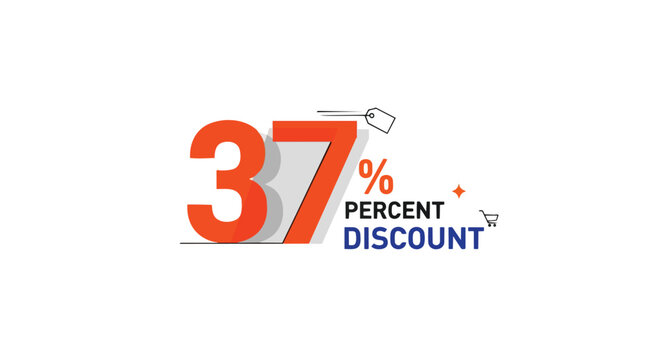 An impactful visual displaying a substantial thirty-seven percent price reduction, perfect for enhancing e-commerce promotions and seasonal sales