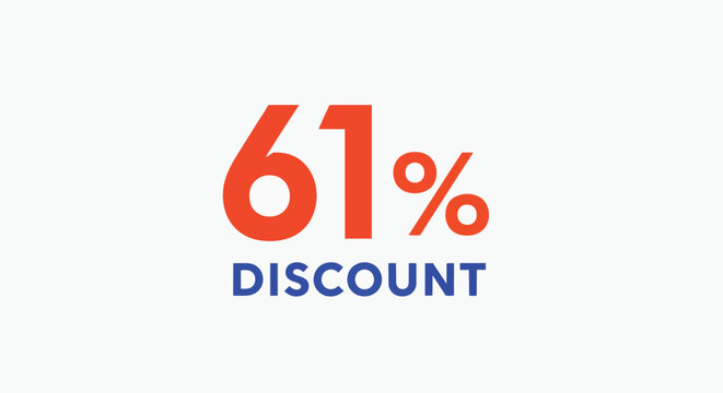 Promotional Graphic Showcasing a Sixty-One Percent Price Reduction Offer Modern Digital Advertisement Banner for Sales and Special Deals