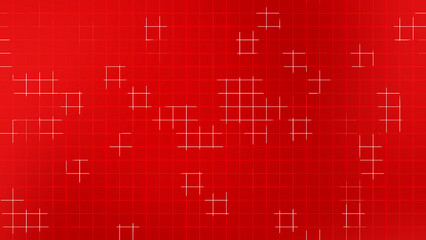 Neon Red Grid Line Abstract Background with Glowing Cross Elements