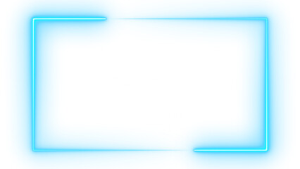Neon Blue Streaming Overlay Frame with Curved Glowing Highlights