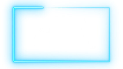 Neon Blue Webcam Overlay Frame with Smooth Glowing Rounded Corners