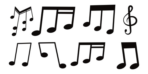 Music notes wave with curves, swirls vector illustration. waves of musical notes and songs  © skilleddesigner90