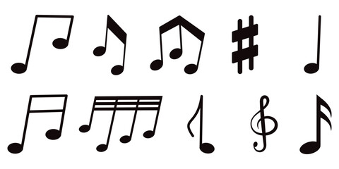 Music notes wave with curves, swirls vector illustration. waves of musical notes and songs  © skilleddesigner90