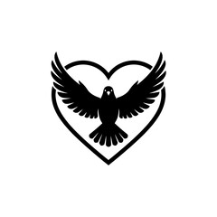 Dove carrying a flower in its beak vector illustration