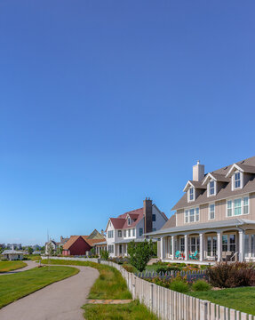 Homes on the lake in Daybreak with pathway