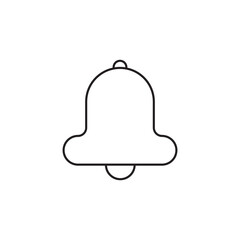 Minimal line icon of a school bell representing class time, lesson alerts, and education schedules. Perfect for school apps, websites, UI design, and learning-related graphics.