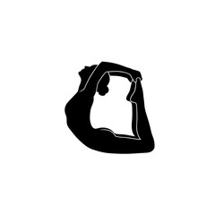 Cobra yoga pose silhouette backbend profile vector illustration