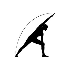 Downward dog grounded yoga pose silhouette ring base vector illustration