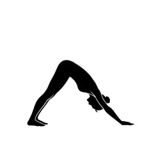 Chair yoga pose silhouette arms up vector illustration