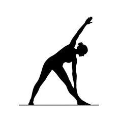 Balancing warrior three yoga pose silhouette vector illustration