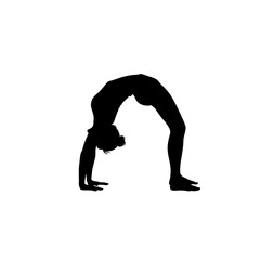 Child pose yoga silhouette resting ground vector illustration
