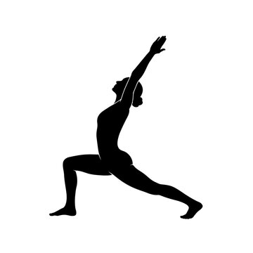 Hand balance yoga crow variation silhouette vector illustration