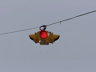 red traffic light on the street