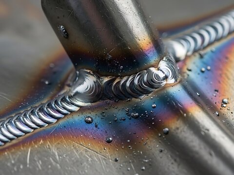 Detailed weld bead patterns showcasing a fusion of metal and technique