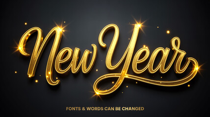 A luxurious golden text effect design on a black background.