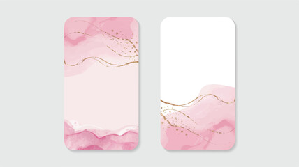 Abstract digital art featuring soft pink marble textures and gold accents in a modern design