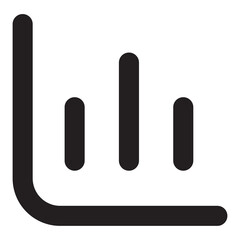 Business Growth Bar Chart Icon - Minimalist Data Analytics and Financial Statistics Symbol for UI Design