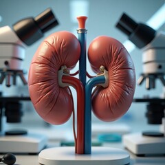 Detailed model of human kidneys in laboratory setting