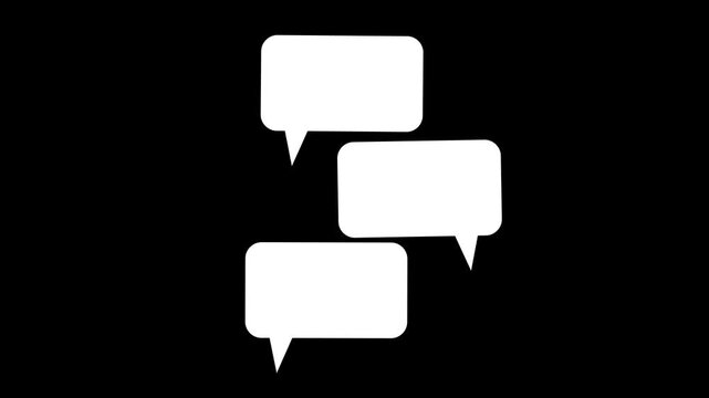 Animation of three speech bubbles