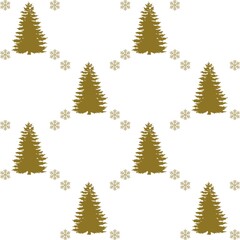 Obraz premium christmas tree seamless pattern gold