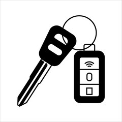 Car padlock icon isolated on a transparent background. Automotive services. Electronic car keys and alarm systems. Car padlock security key.