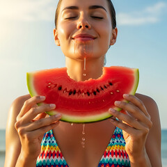 Perfect for healthy eating, summer refreshment, or food-related tropical themes in square format.