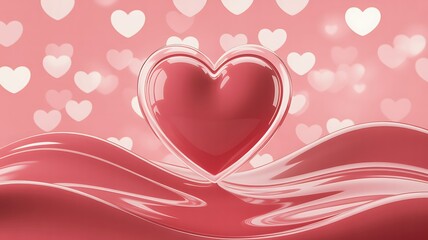 Romantic Red Heart Abstract Love Background