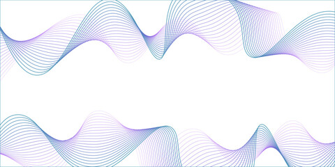 Dynamic sound wave isolated on white background. Musical particle pulsing. Blue energy flow concept. 3D rendering.