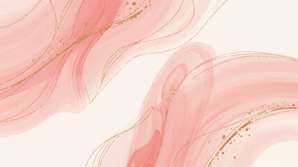 A soft, ethereal watercolor background featuring abstract pink swirls and gold accents in a serene digital illustration