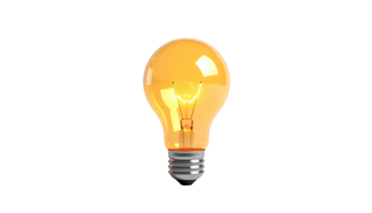 A luminous light bulb glows brightly against a stark black backdrop